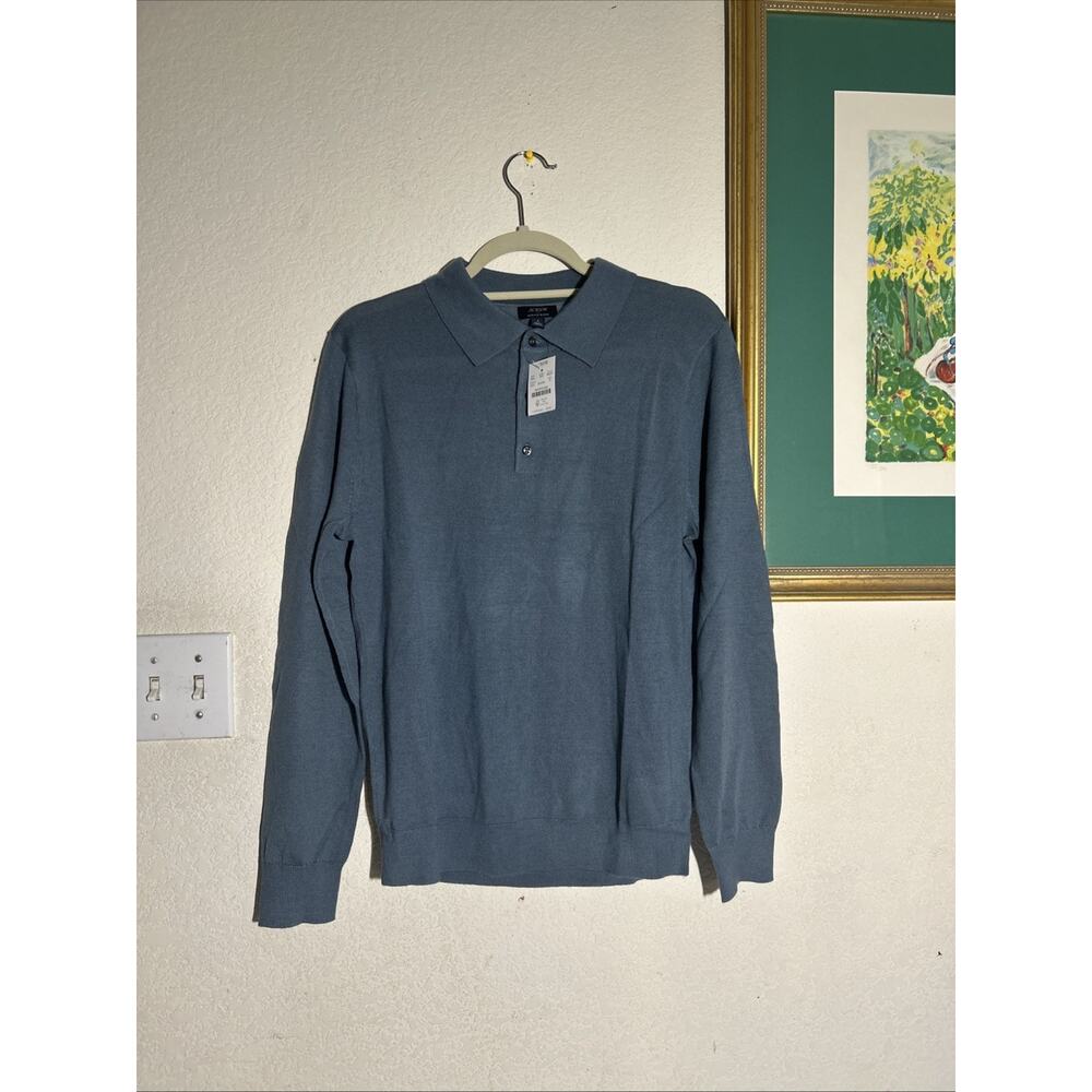 J. Crew Merino wool-blend sweater-polo In Blue Size S BK247